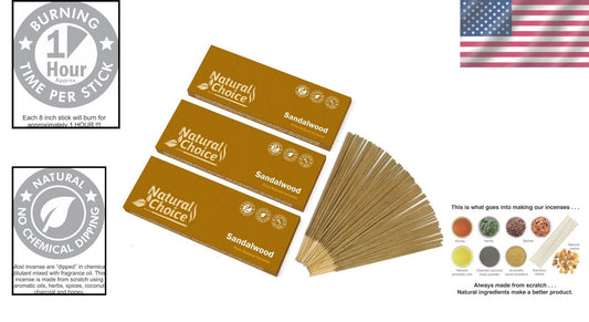 100 Grams of Low Smoke Sandalwood Incense Sticks for Aromatherapy Bliss