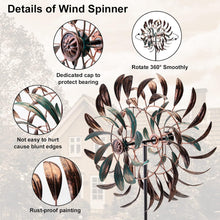 Load image into Gallery viewer, Large 15'' Copper Wind Spinner - Beautiful Kinetic Metal Yard Decor 360°