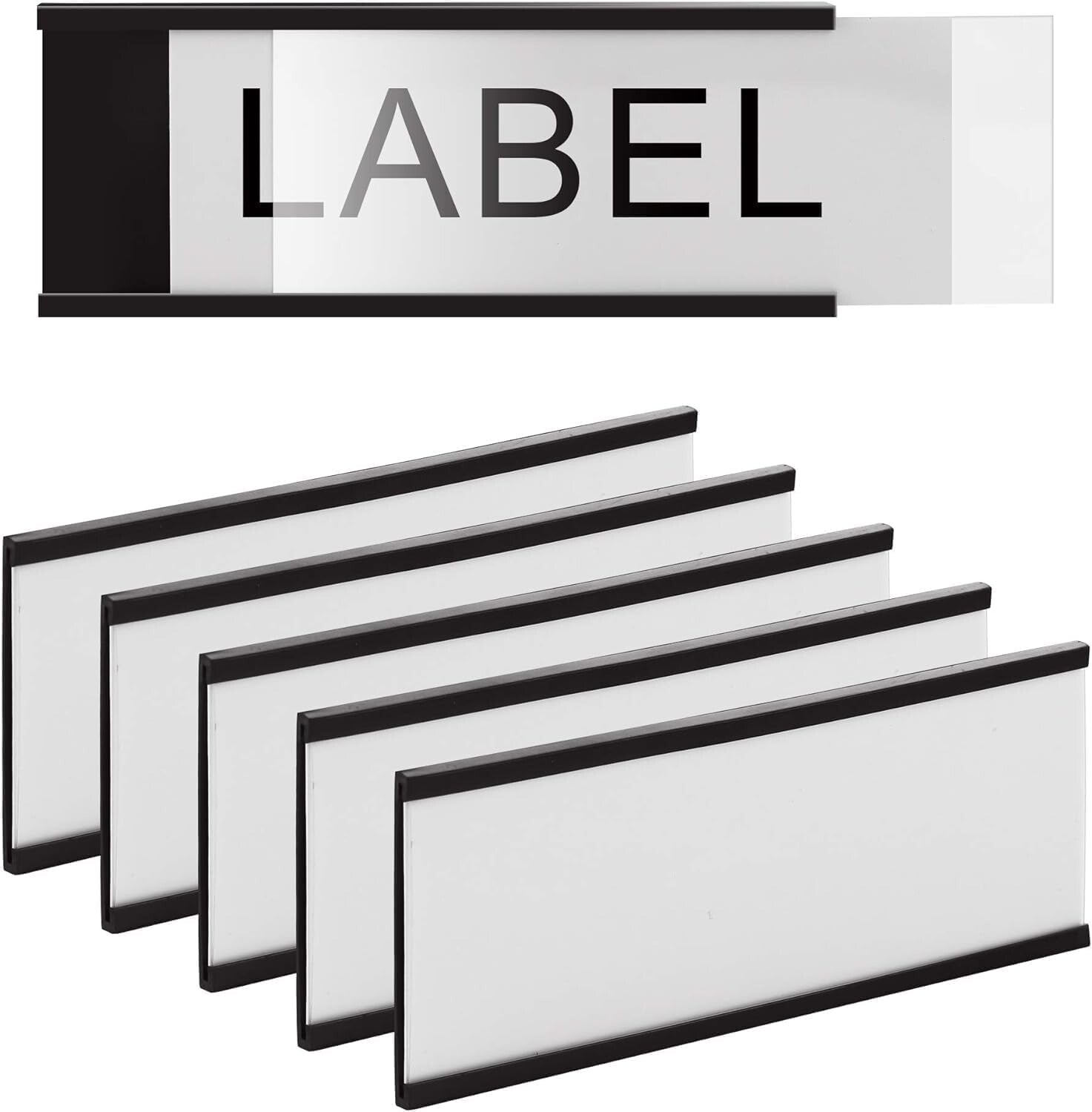 C Channel Magnetic Label Holders - 50 Packs, 5" x 3" Weatherproof for Easy Use