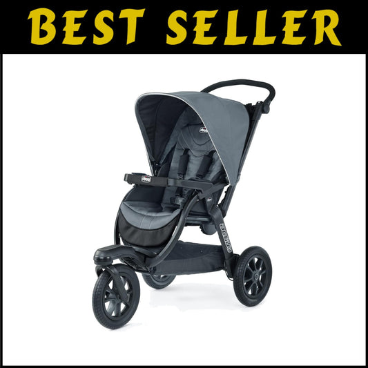 Lightweight Activ3 Jogging Stroller - Eclipse Grey with Adjustable Handle
