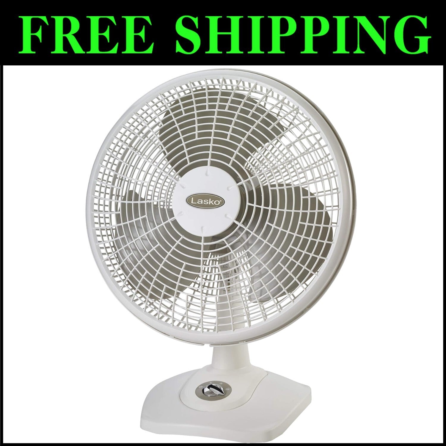 16-Inch White Table Fan – Energy Efficient Oscillating Cooling Solution