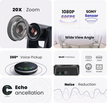 Load image into Gallery viewer, 20X Optical Zoom 1080P PTZ Conference Camera System with Bluetooth Speakerphone