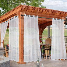 Load image into Gallery viewer, Stylish White Waterproof Curtains for Gazebo - 4 Panels, Light Filtering Grommet