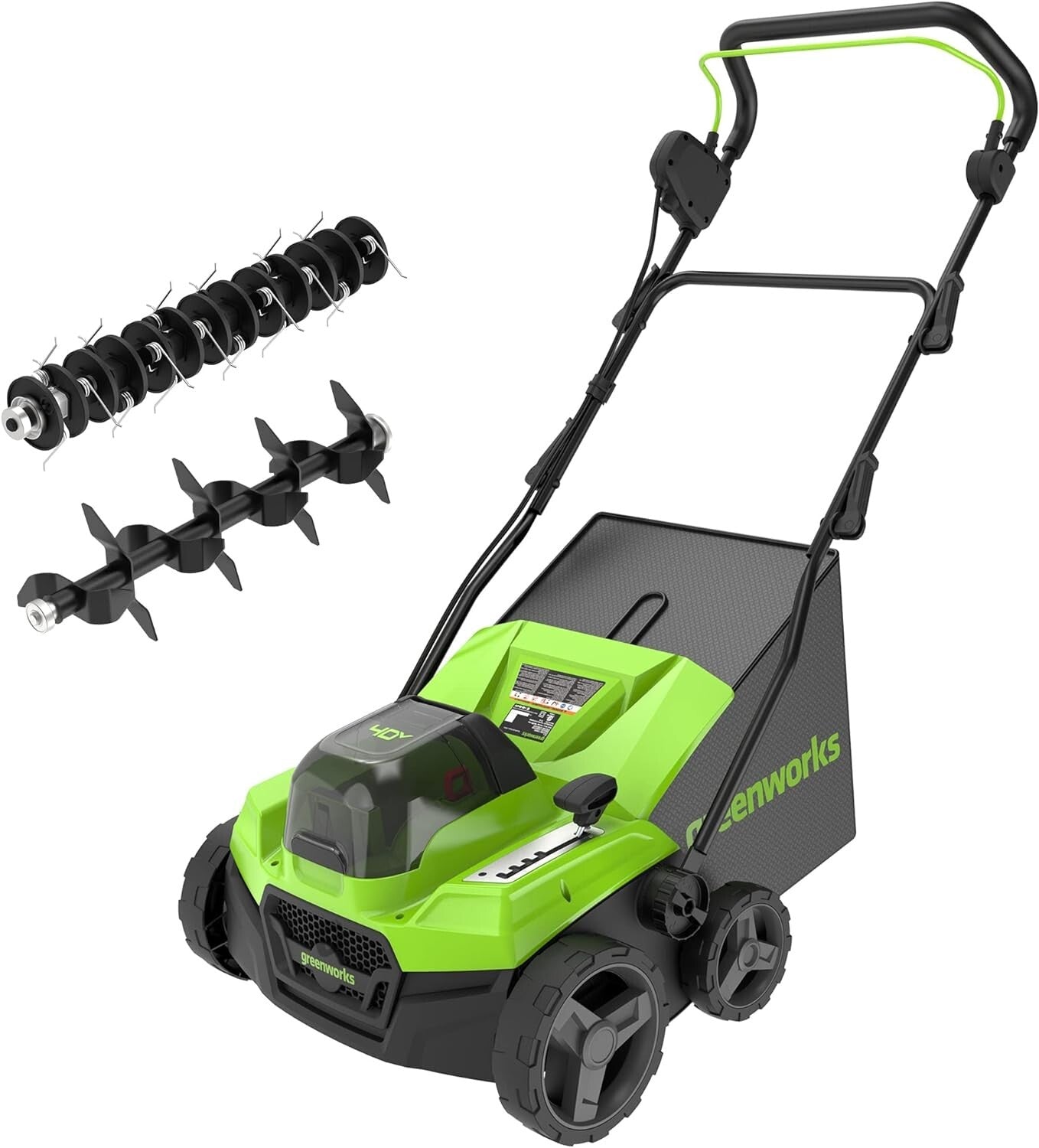 Multi-Function Lawn Dethatcher with 14-Inch Cutting Width & 5 Depth Settings