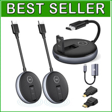 Load image into Gallery viewer, Advanced Wireless HDMI Setup with 1TX, 2RX, USB-C Adapter, 60Hz Streaming