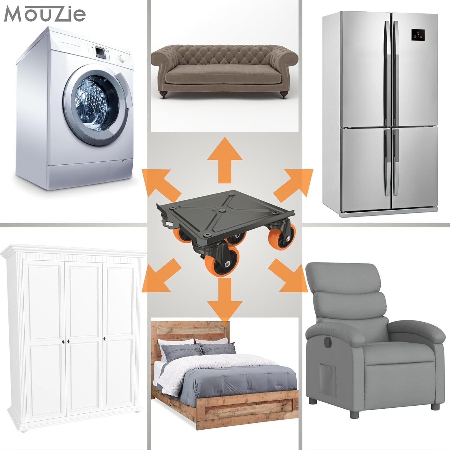 5-Wheel Furniture Moving Dolly Set - Maximum Load Capacity for Easy Transport