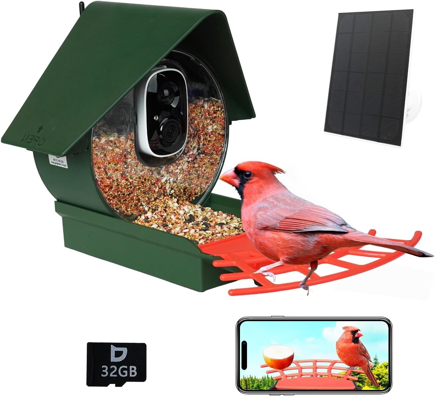 1080P HD Bird Feeder Camera with Motion Detection - Perfect Gift for Bird Lovers