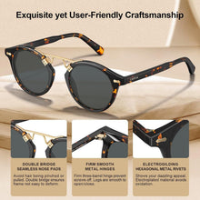 Load image into Gallery viewer, Retro Double Bridge Polarized Sunglasses for Women | UV Protection &amp; Elegance