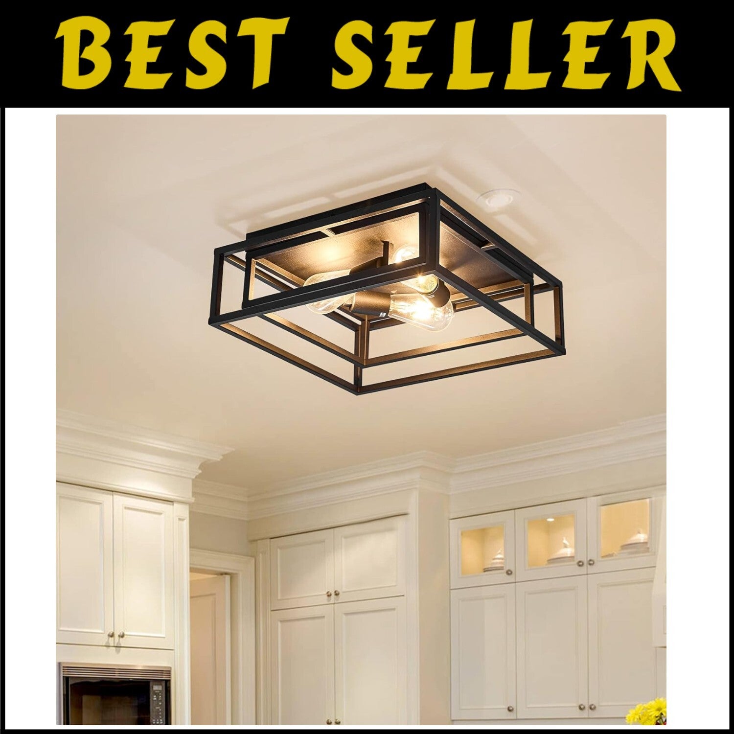 Sleek Modern Flush Mount 3-Light Ceiling Fixture for Dining & Living Spaces