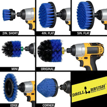 Load image into Gallery viewer, Professional 21-Piece Drill Brush Set with Blue Bristles for Pool and Boat Care