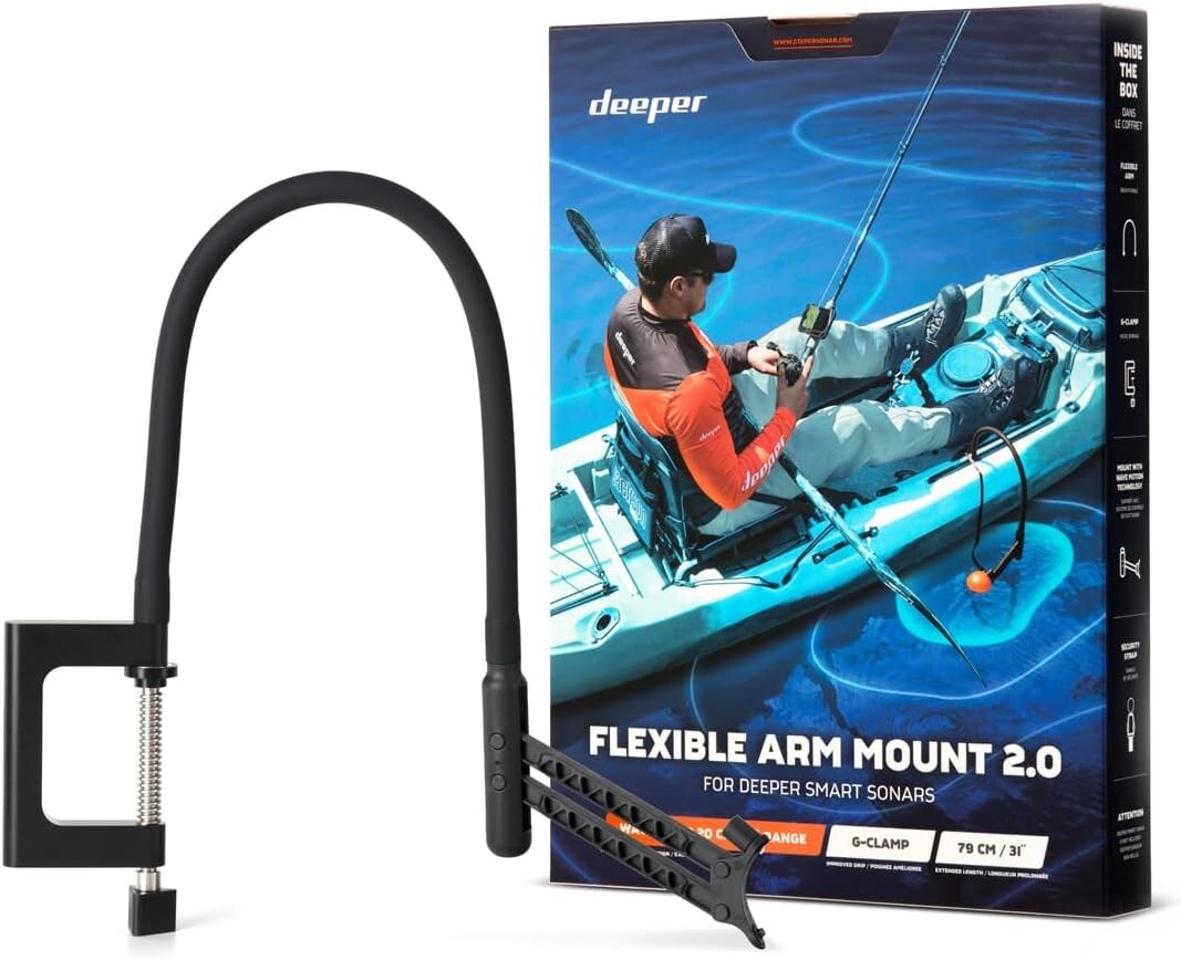 Flexible Arm Mount 2.0 for Boats and Kayaks, 80cm - Secure Fish Finder Support