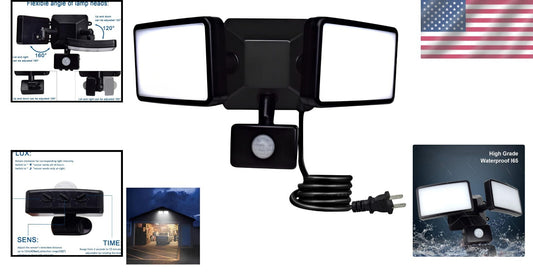 Energy Efficient 20W LED Motion Sensor Floodlight - 180° Angle Illumination