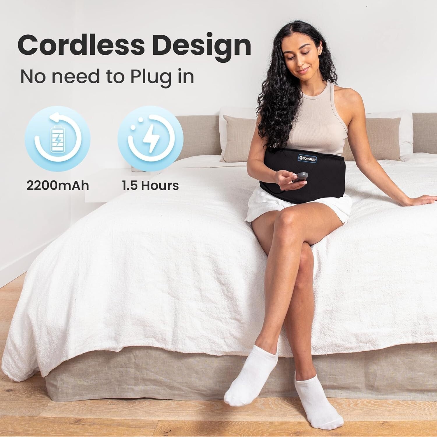 Soft Velvet Cordless Back Heating Pad - 58 Inches for Full Comfort & Relaxation