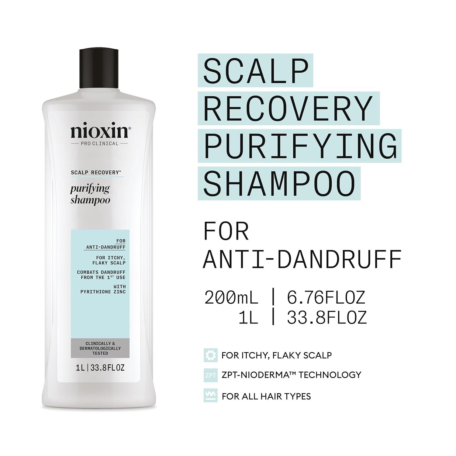 Scalp Recovery Anti-Dandruff Cream Shampoo with Pyrithione Zinc & Green Tea