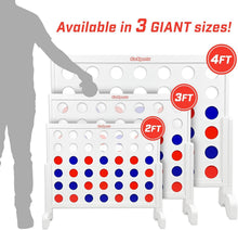 Load image into Gallery viewer, Fun 2ft Wide Wooden 4 in a Row Game with Quick Setup for Indoor &amp; Outdoor Play