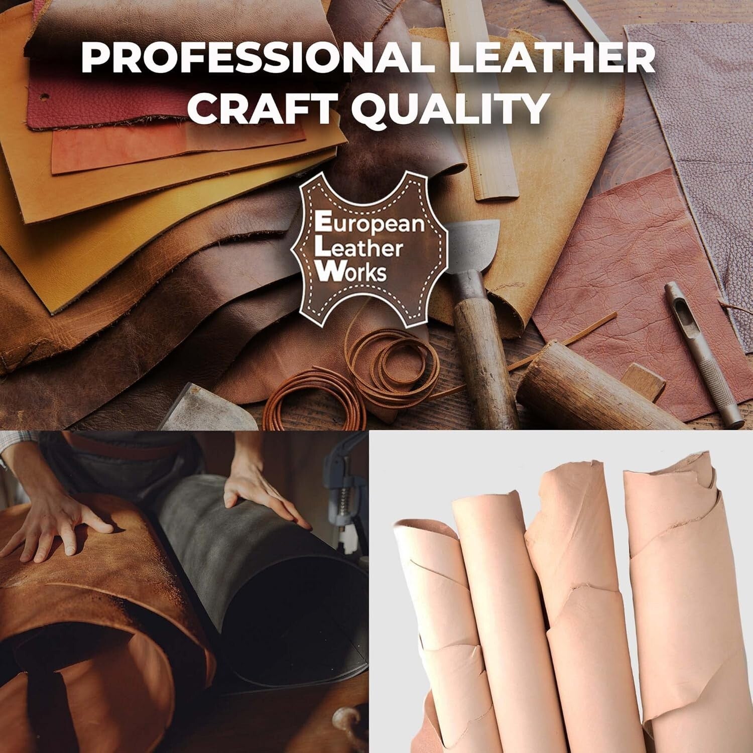 Eco-Friendly 4-6 SQ FT Pre-Cut Cowhide Leather - Perfect for Crafting & Tooling