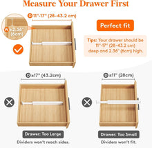 Load image into Gallery viewer, 12 Pack Adjustable Drawer Dividers - Expandable Utensil and Tool Organizers