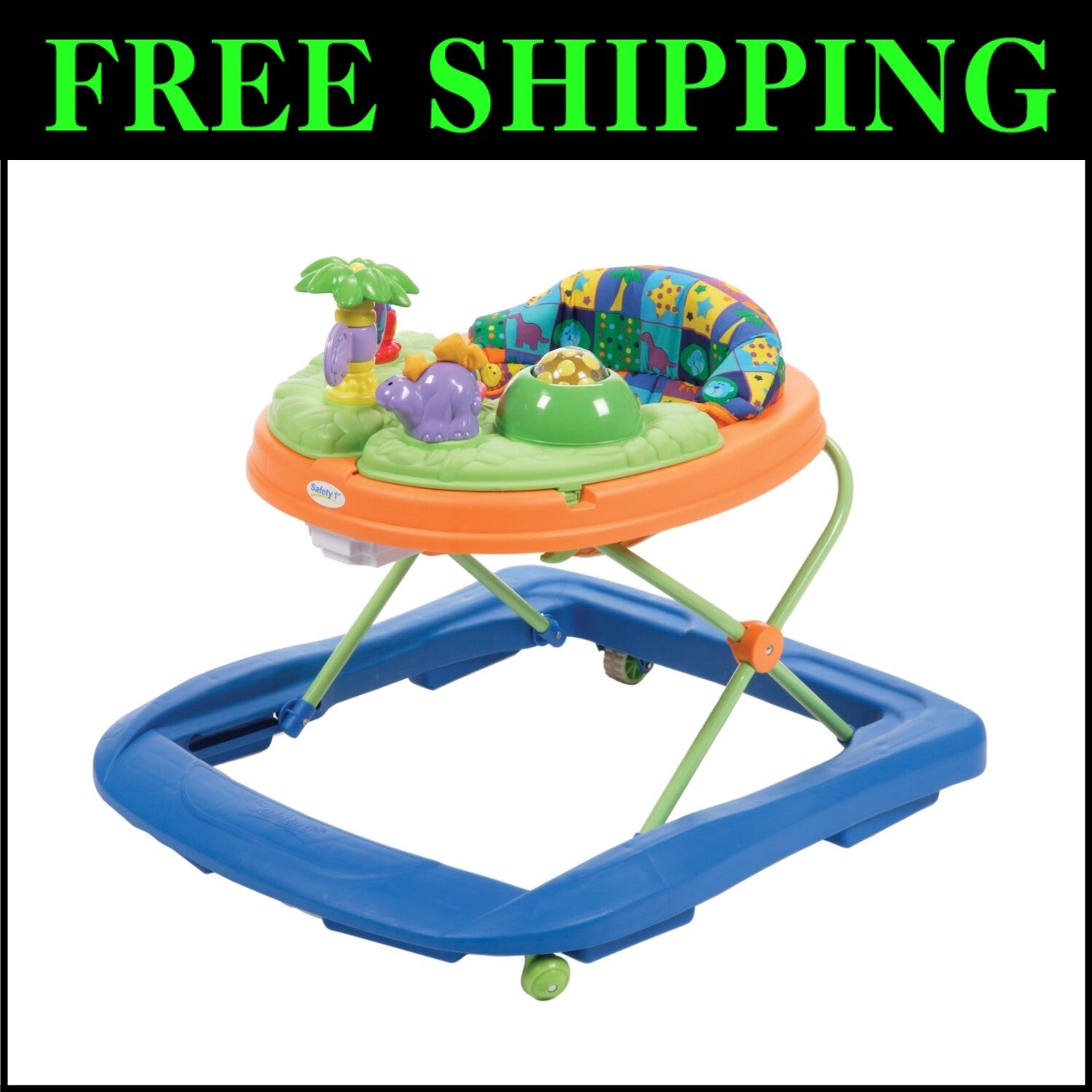 Baby Walker with Lights, Sounds, and Adjustable Height for Growing Infants