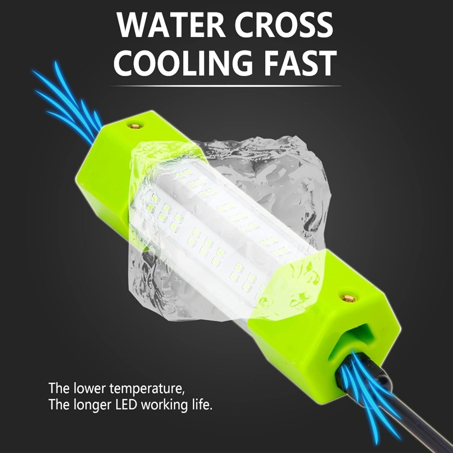 Super Bright IP68 Submersible FISH Glow Light 130W DC Underwater Fishing LEDs