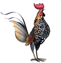 Load image into Gallery viewer, Charming Metal Rooster Statue - Versatile Sculpture for Indoor and Outdoor Use