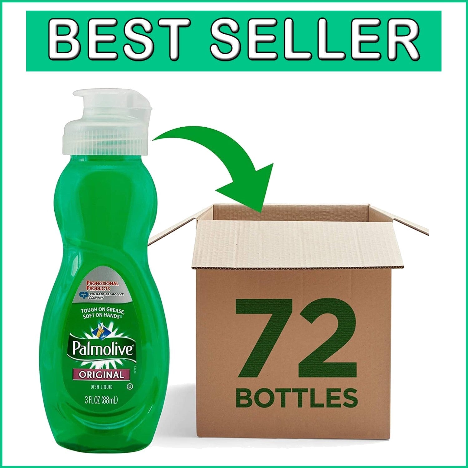 Non-Toxic 3 Fl Oz Dish Soap - Original Scent, Pack of 72 for Convenient Cleaning