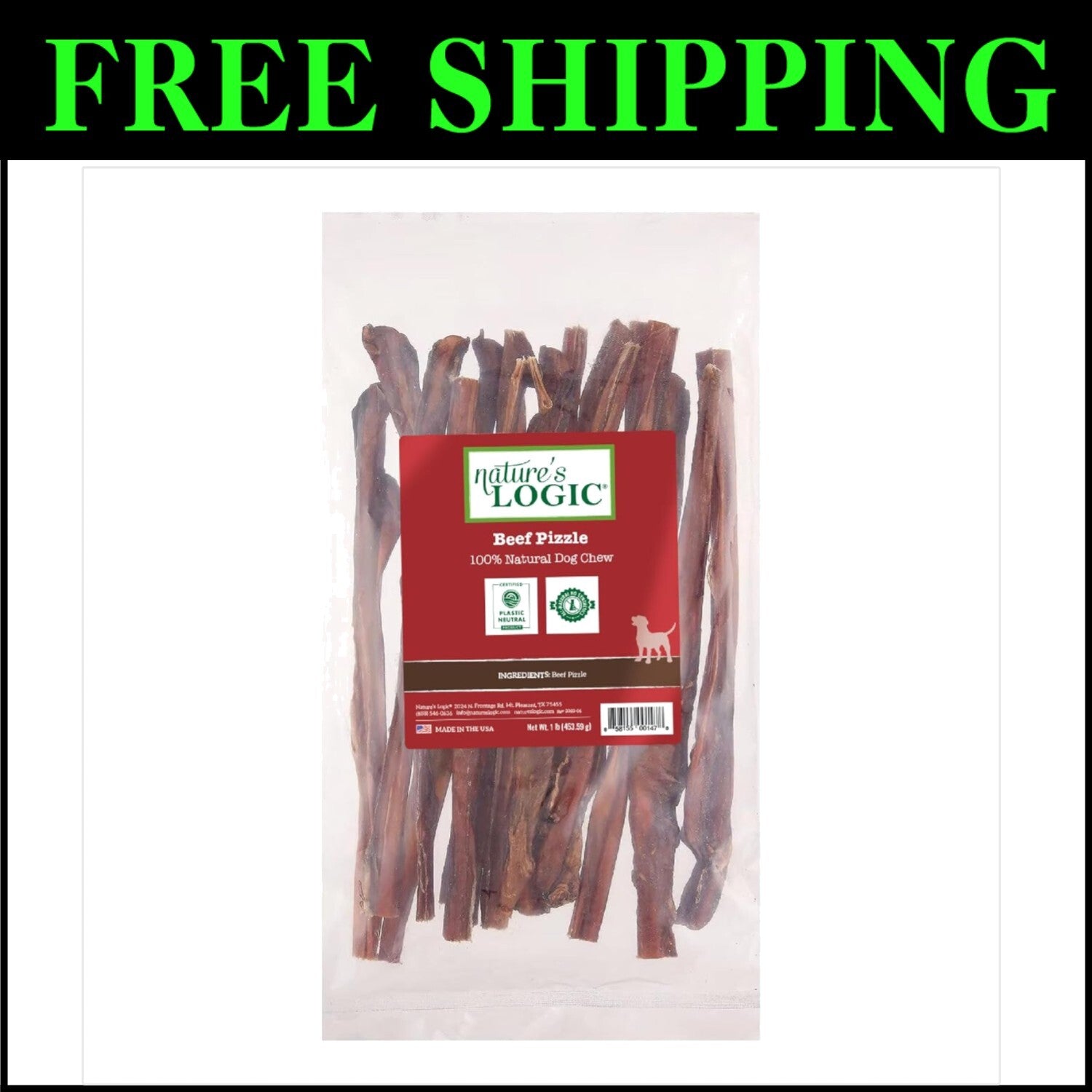 All-Natural 12-Inch Beef Pizzle for Healthy Chewing - For All Breeds