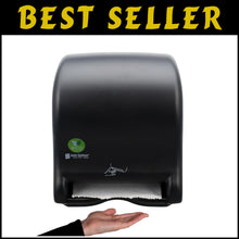 Load image into Gallery viewer, Sustainable Black Electronic Paper Towel Dispenser with Universal Roll Capacity