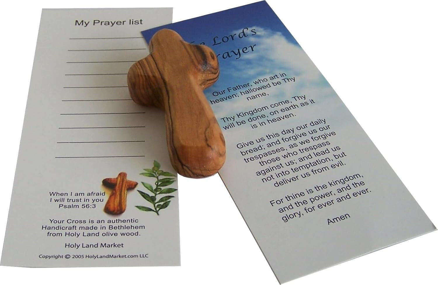 100 Olive Wood Crosses 2.5'' - Jerusalem Crucifix with Prayer Card & Certificate