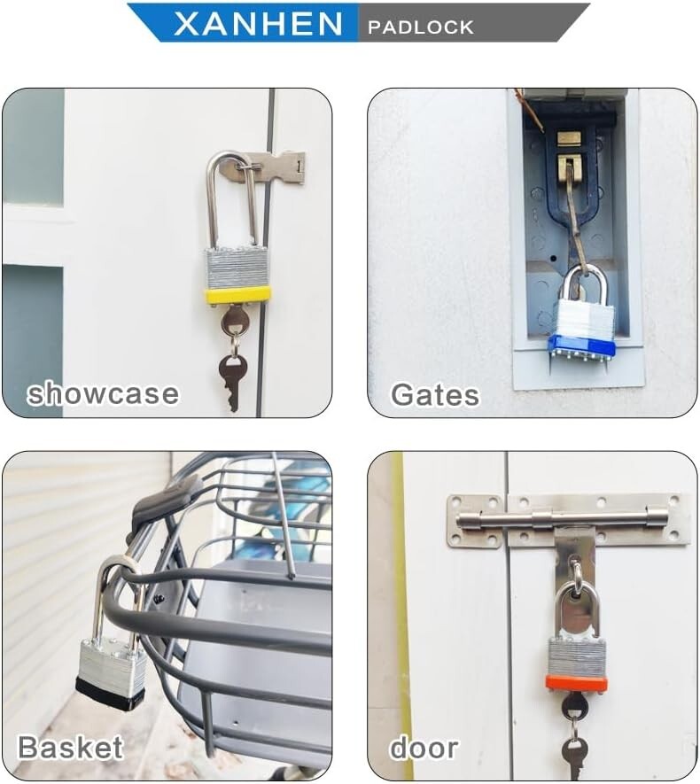 Durable Laminated Steel Padlocks 48 Pack - Perfect for Security & Convenience