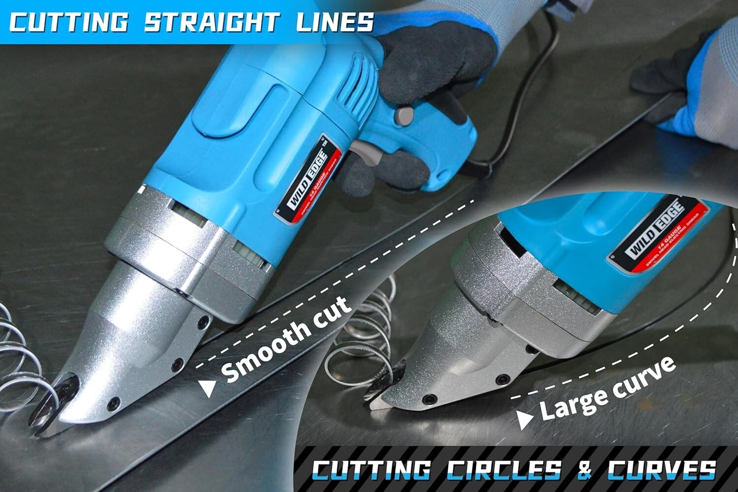 Professional 14 Gauge Metal Cutter - Ergonomic Design, 2700 SPM Variable Speed
