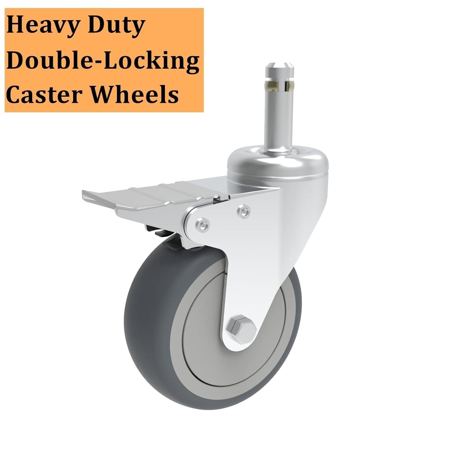 Durable 5-Inch Rubber Wheels Replacement Casters - 4 Pack for Smooth Mobility