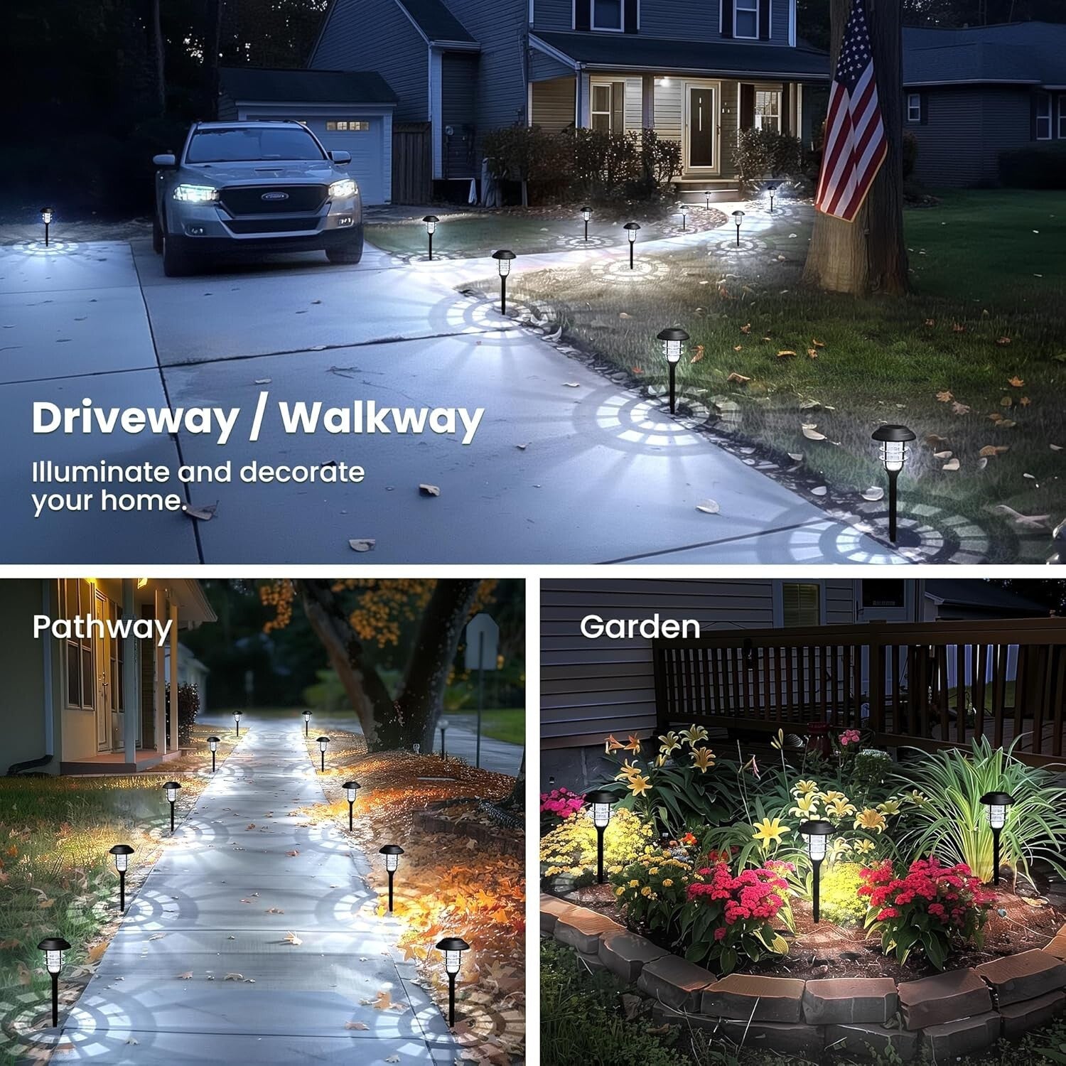 Stylish Solar Path Lighting - 12 Pack LED with Unique Design for Outdoors
