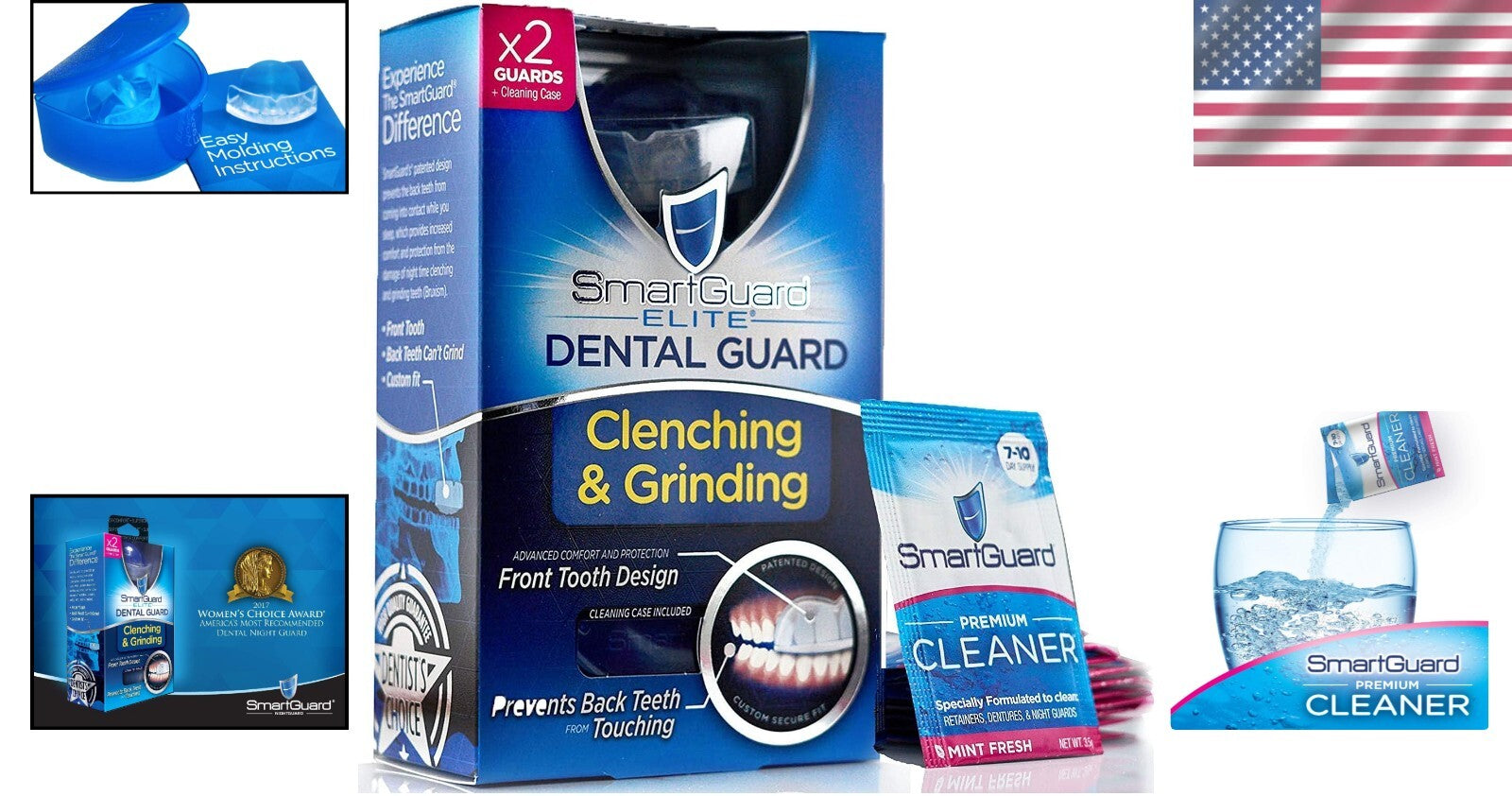 Premium Dental Guard Night Guard for Grinding with Travel Case & 60-Day Cleaners