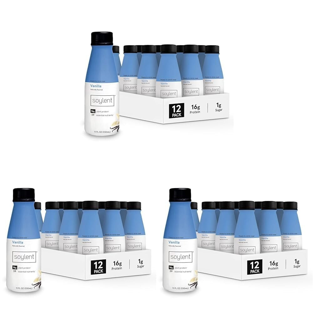 Ready-to-Drink Vanilla Vegan Protein Shake - 36 Pack with 28 Vitamins & Minerals