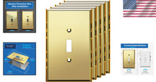 Load image into Gallery viewer, Premium Gold Mirrored Toggle Switch Cover Plates - 5 Pack with Easy Install