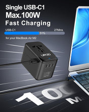 Load image into Gallery viewer, Compact Universal Travel Adapter: Charge 6 Devices Worldwide with Fast GaN Tech