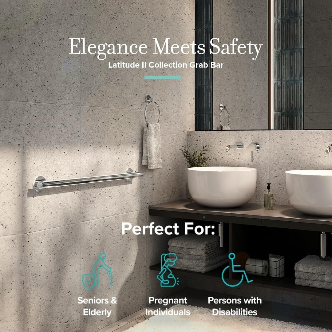 Premium 24 Inch Stainless Steel Grab Bar for Safe and Stylish Bathrooms