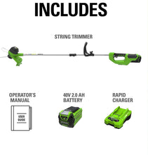 Load image into Gallery viewer, Battery Powered 12" String Trimmer with 2.0Ah Battery - Easy Lawn Maintenance