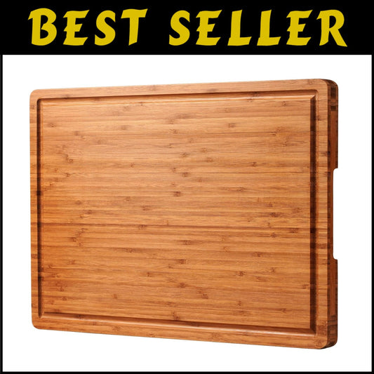 Durable 3-Layer Bamboo Cutting Board - Ideal for Cheese & Charcuterie Serving