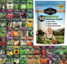 Load image into Gallery viewer, Emergency-Ready Non-GMO Seed Collection: 50 Heirloom Varieties for Home Gardens