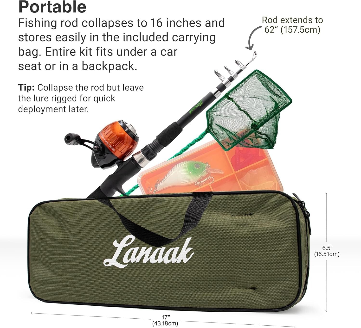 65-Inch Telescopic Fishing Rod Kit for Kids - Ultimate Outdoor Adventure Gear