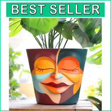 Load image into Gallery viewer, Unique 8-Inch Eclectic Rainbow Planter - Lightweight Resin with Drainage