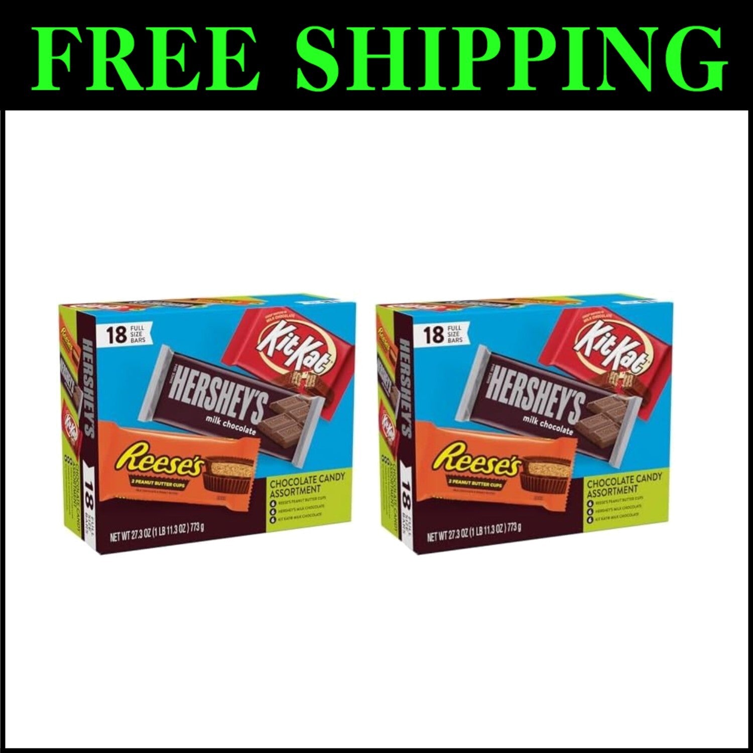 18-Count KIT KAT and REESE'S Assorted Milk Chocolate - Perfect for Sharing