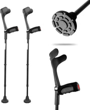 Load image into Gallery viewer, Pack of 2 Durable Aluminum Forearm Crutches - Adjustable Height &amp; Non-Slip Tips