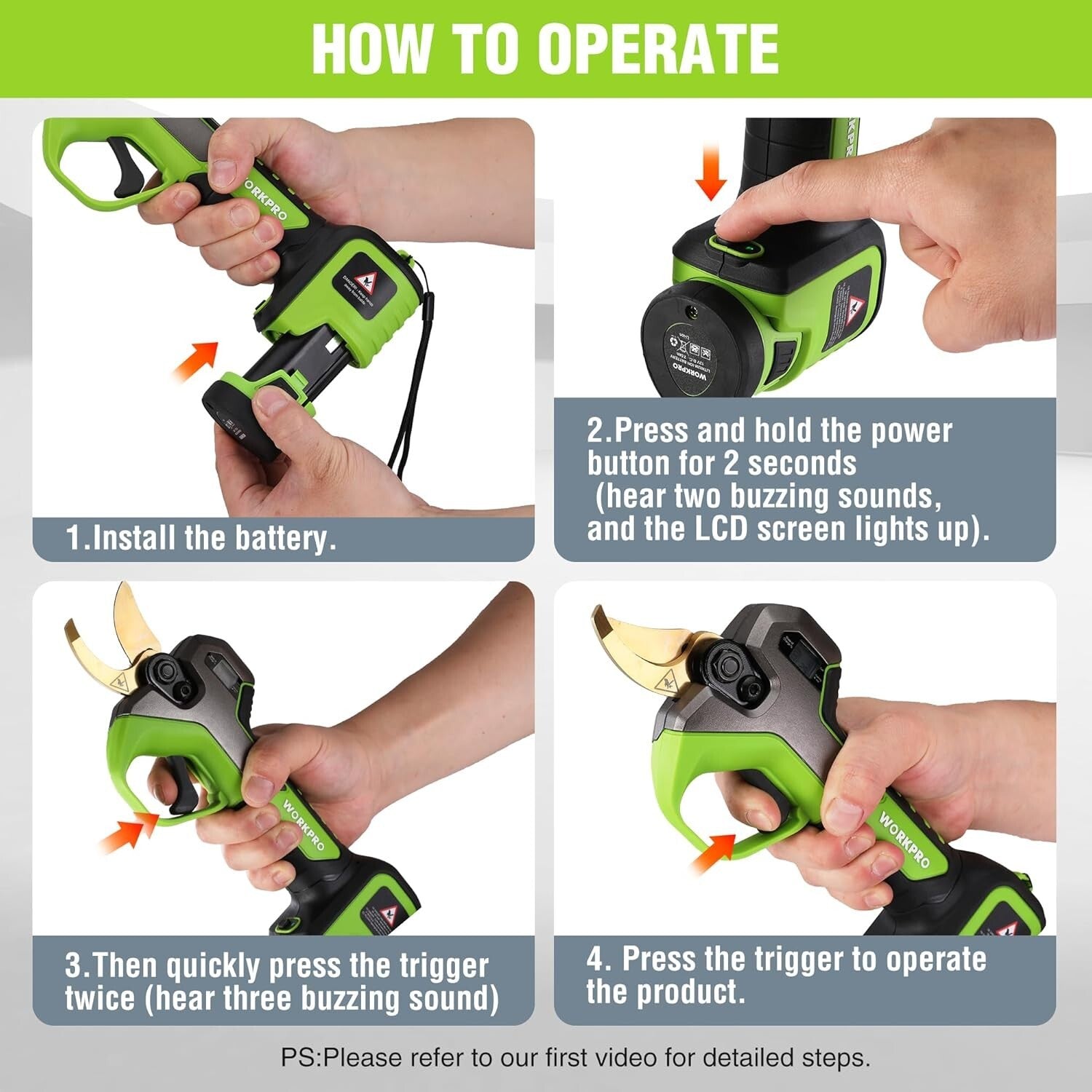 Efficient Cordless Pruning Shears with Fast Charger - Perfect for All Gardens