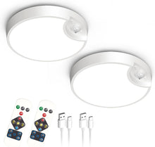 Load image into Gallery viewer, Rechargeable Motion Sensor Ceiling Light - 3 Color Temperatures, Remote 2-Pack