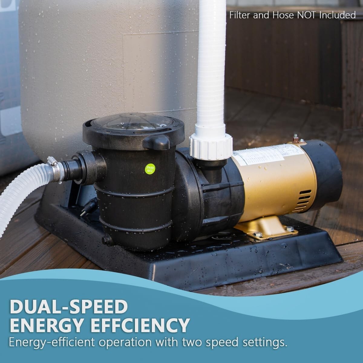 Energy-Efficient 1.5HP Pump with 40 Feet Lift for Above-Ground Swimming Pools