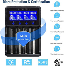 Load image into Gallery viewer, Lightweight 4 Bay Universal Battery Charger - Fast Charging &amp; Safety Certified