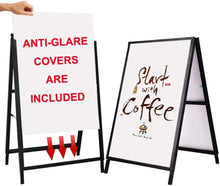 Load image into Gallery viewer, Metal Sandwich Board Sign with Anti-Glare Covers - Easy Ad Changes &amp; Durable