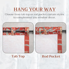 Load image into Gallery viewer, Stylish 108-Inch Light Filtering Cotton Drapes - Terracotta, Rod &amp; Loop Design